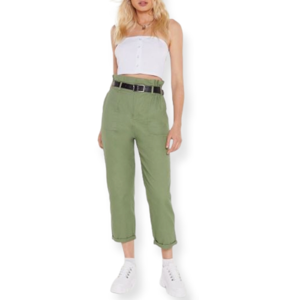 NEW Khaki Belted Cargo Pants Size M/6